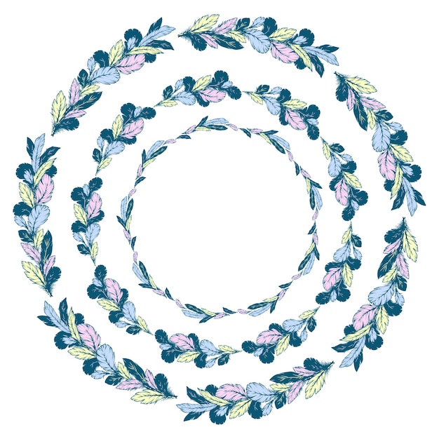 Vector a wreath of feathers
