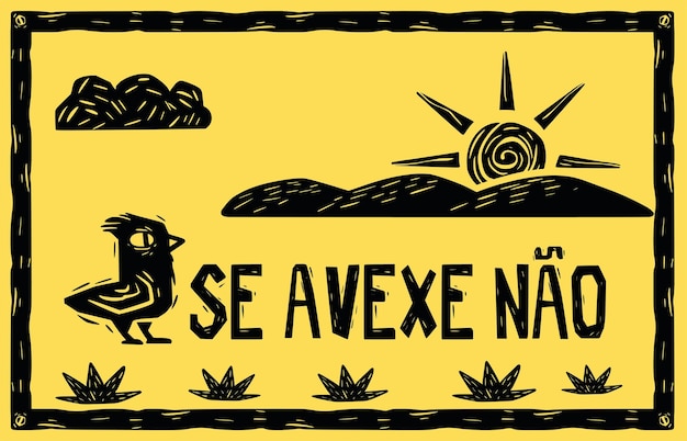 Vector xilogravura210 se avexe nao