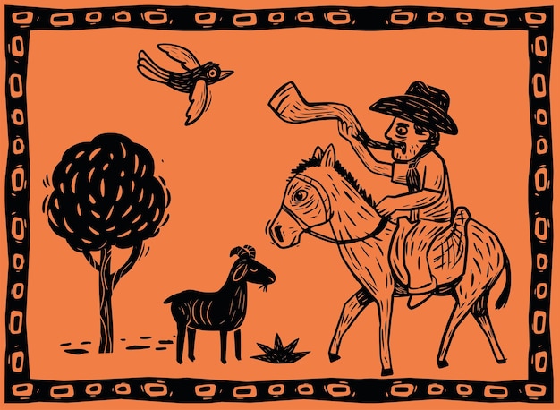 Vector xilogravura215berranteiro