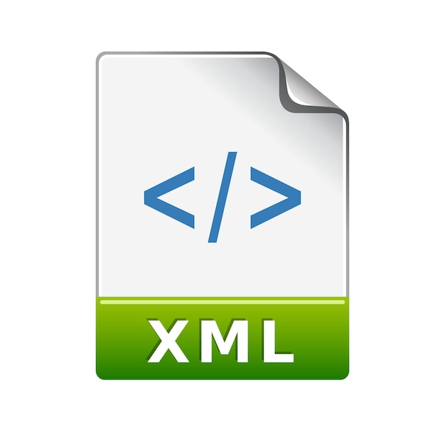 Vector xml file format icon in color computer software web design