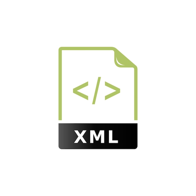 Vector xml file format icon in duo tone color computer software web design