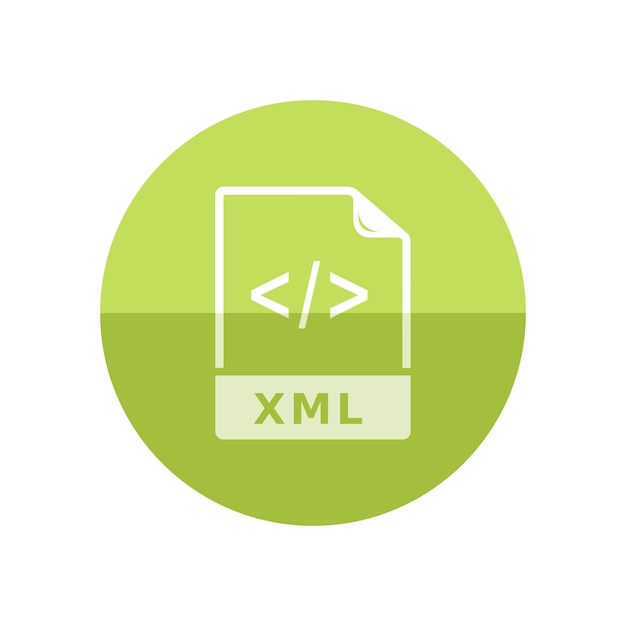 Vector xml file format icon in flat color circle style computer software web design development
