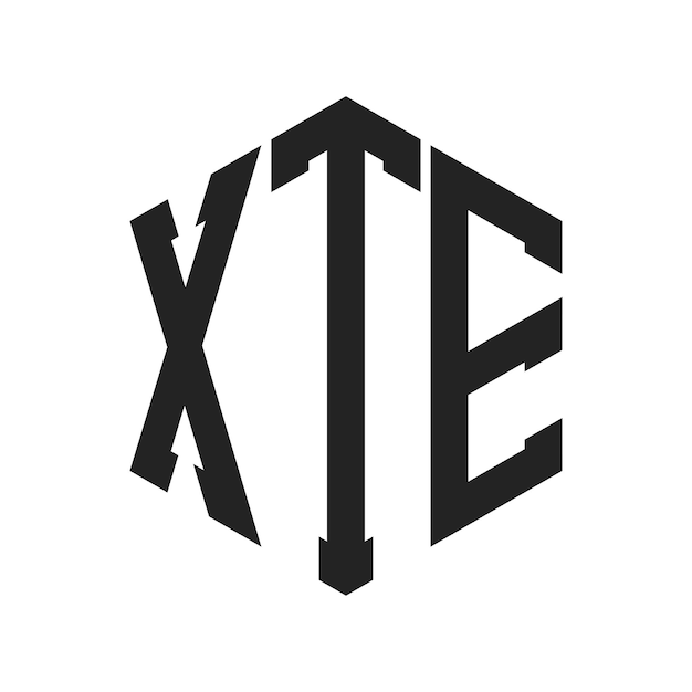 Vector xte logo design initial letter xte monogram logo using hexagon shape