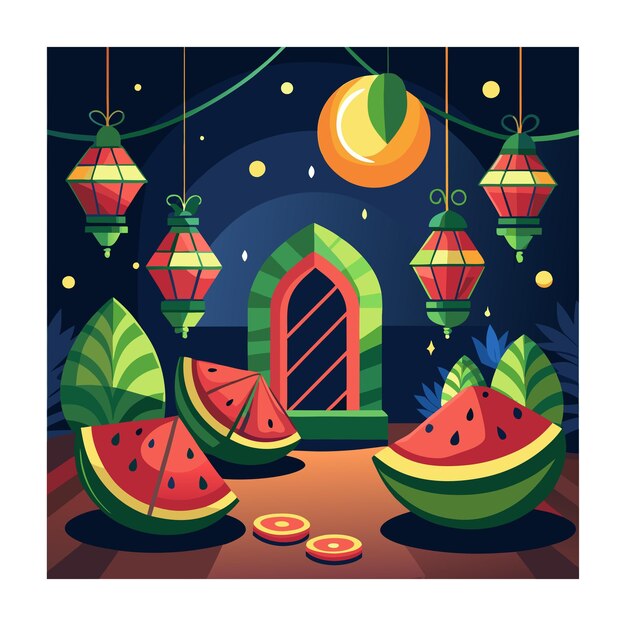 Vector yalda night concept vector illustration