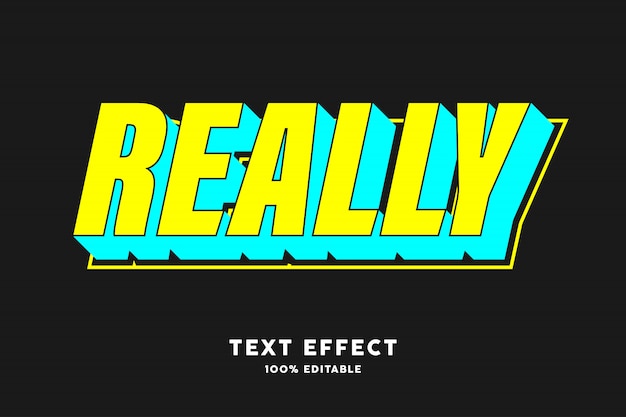 Vector yellow cyan fresh color pop art text effect