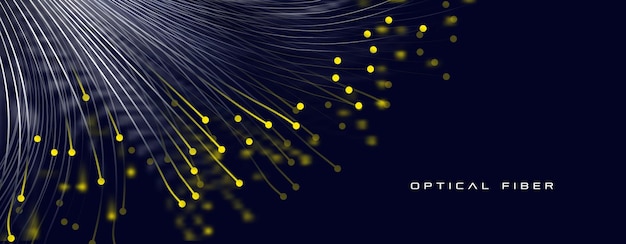 Vector yellow  fiber optics lights background