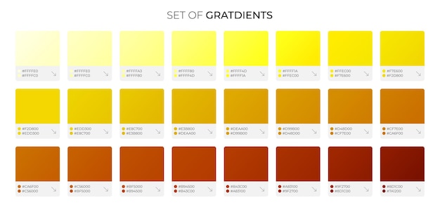 Vector yellow gradient color spectrum collection