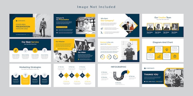 Vector yellow minimal business slides presentation template