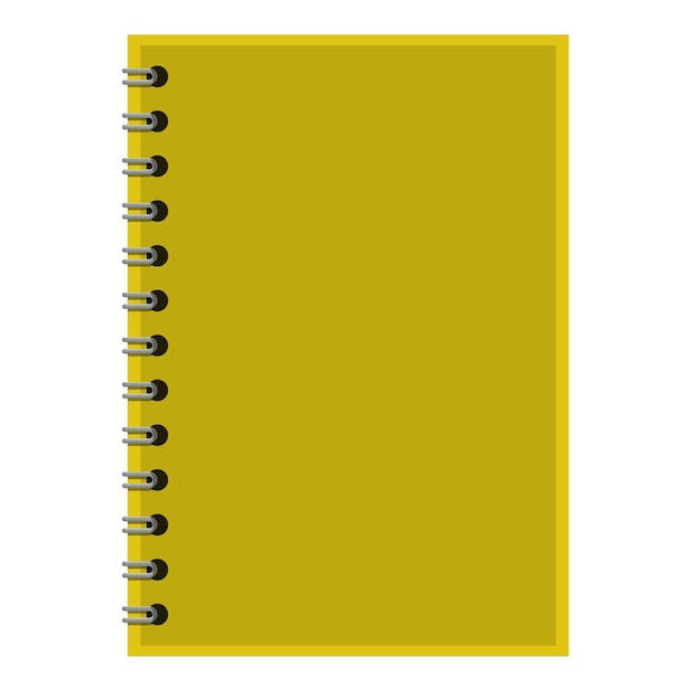 Vector yellow notebook with spiral binding for taking notes