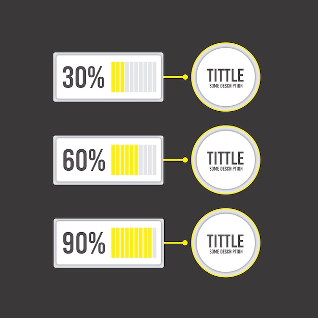 Vector yellow percentage graphics