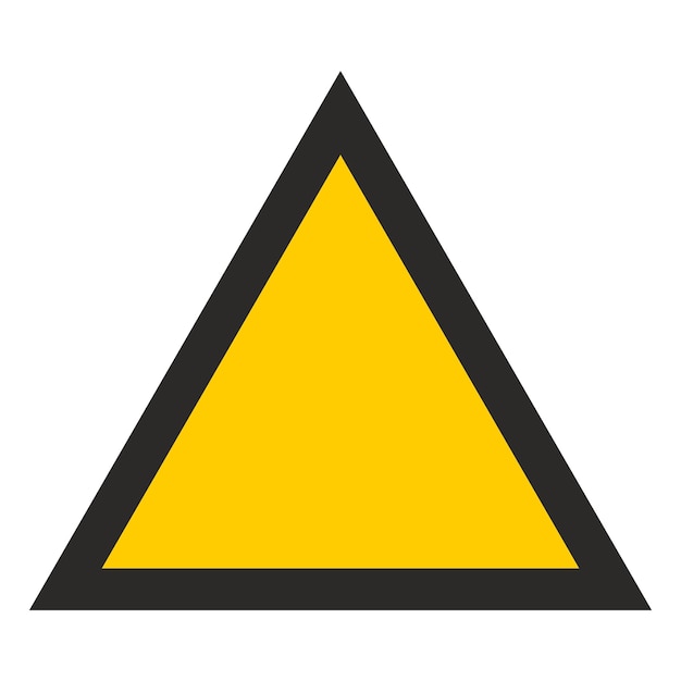 Vector yellow triangle blank warning symbol empty surface sign clean surface isolated on white background