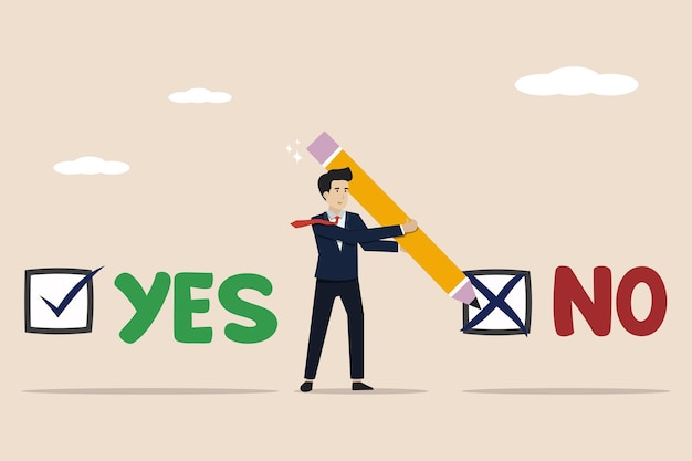 Vector yes or no business vector illustration
