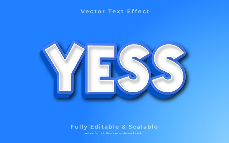 Yes text editable text effect