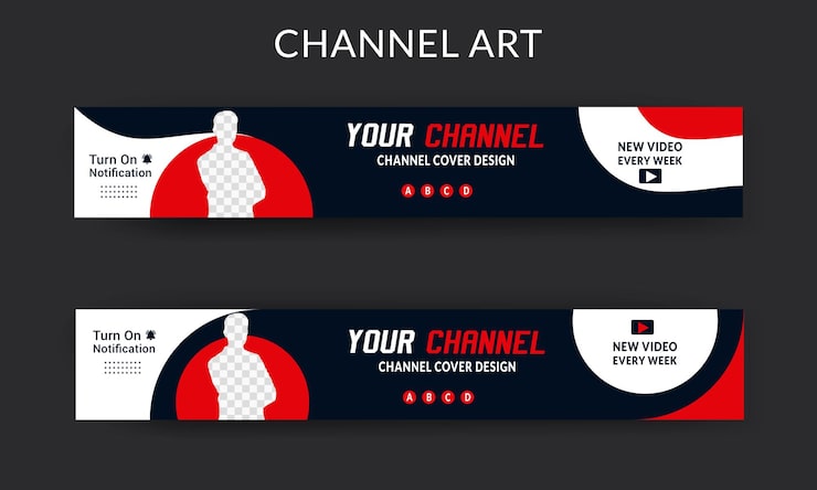 Vector youtube channel banner template youtube channel cover photo channel art cover photo