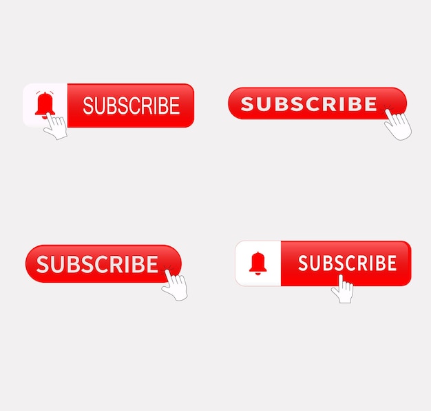 Vector youtube subscribe buttons vector