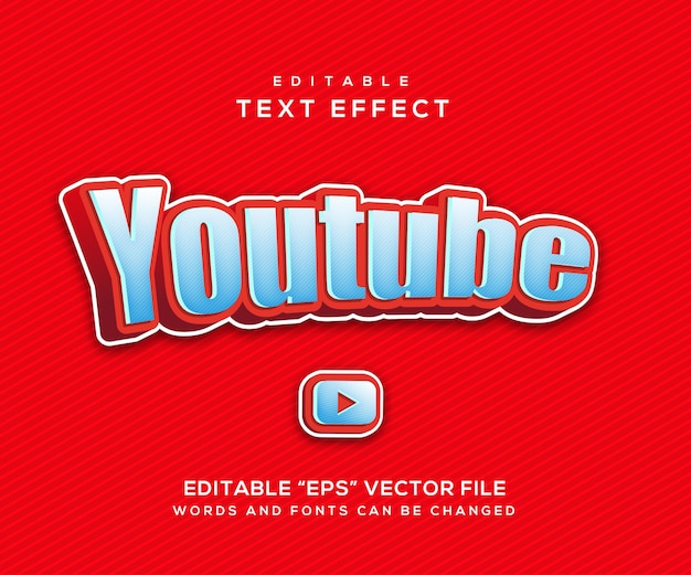 Vector youtube text effect style