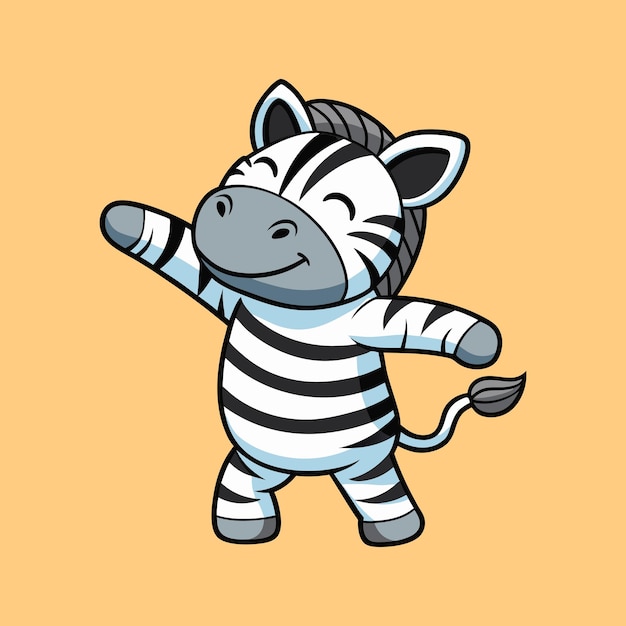 Vector zebra dabbing kawaii