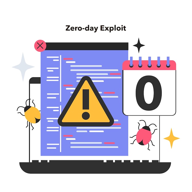Vector zeroday exploit computersoftware vulnerability cyber attack methodology