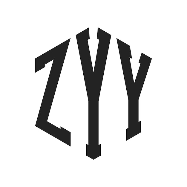 Vector zyy logo design initial letter zyy monogram logo using hexagon shape